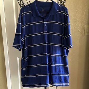Croft & Barrow  Navy and White Striped Polo Shirt XXL